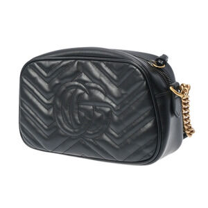Gucci Marmont Black Shoulder Leather Bag GG